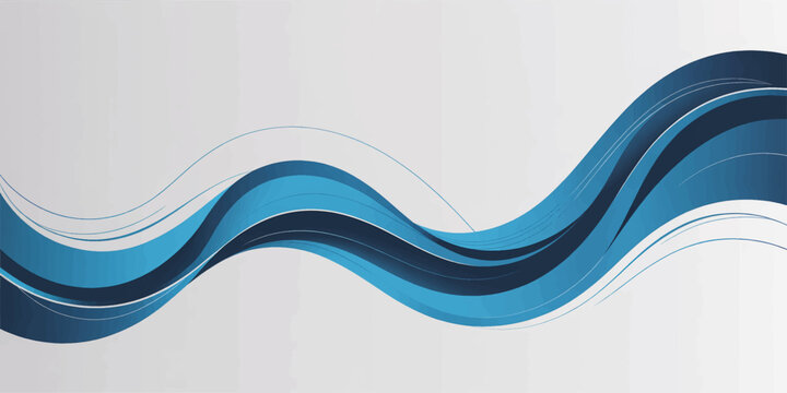 Abstract Blue Wave Background Vector Design with Flowing Water Lines and Modern Digital Pattern