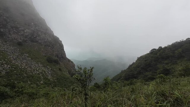 Hiking in the mountains of Hong Kong