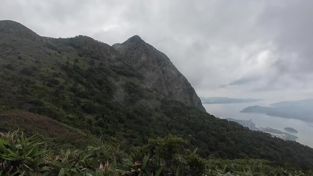 Hiking in the mountains of Hong Kong