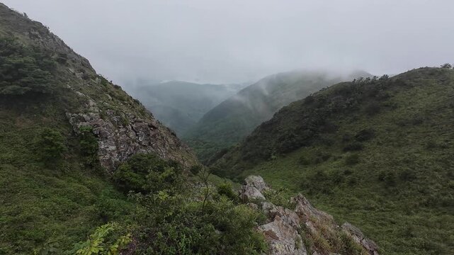 Hiking in the mountains of Hong Kong
