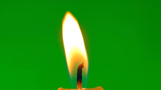 Low Intensity Candle Light Flicker With Delicate Motion On Green Screen
