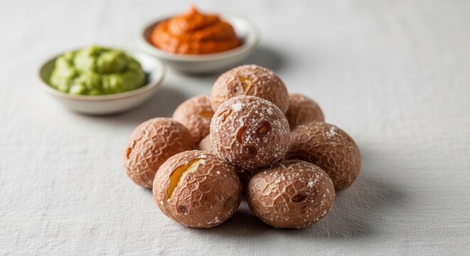 Papas Arrugadas with Mojo Sauces.