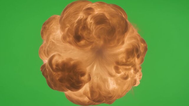 Dramatic slow motion fireball growth with internal swirling plasma
