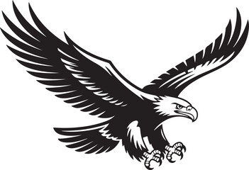 Fototapeta premium Bald eagle flying with sharp talons