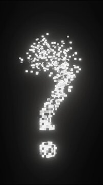 Animated dot make a question mark in modern style. Full HD. 4K