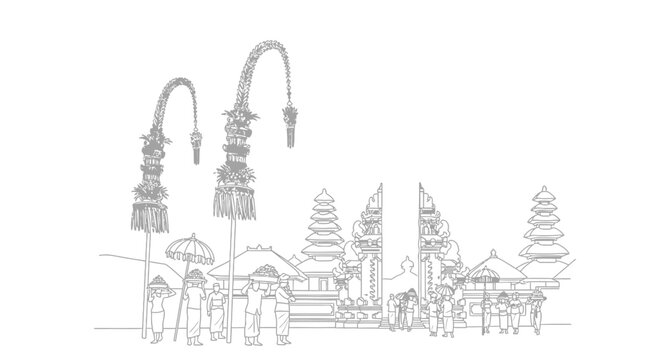 Balinese Hindu Temple Gate Towers.