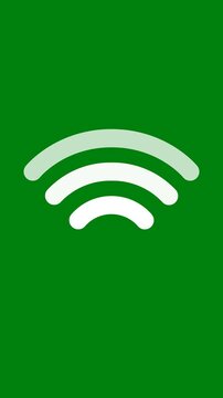 Animation of Wifi Signal on green background. Full HD. 4K