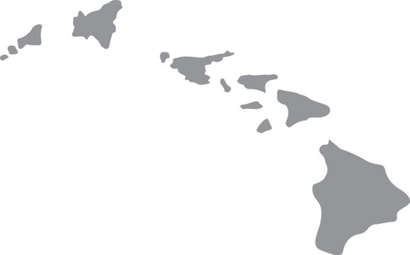 Hawaiian islands map vector illustration