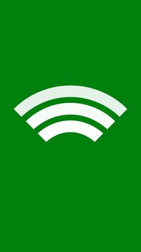 Animation of Wifi Signal on green background. Full HD. 4K