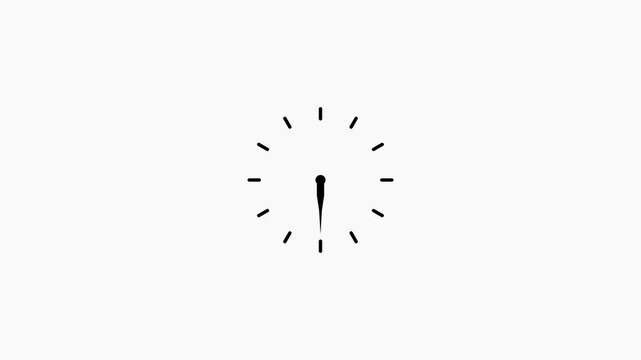 Clock spinning, watch animation on transparent background with alpha channel. Clock icon flat style 24 hours