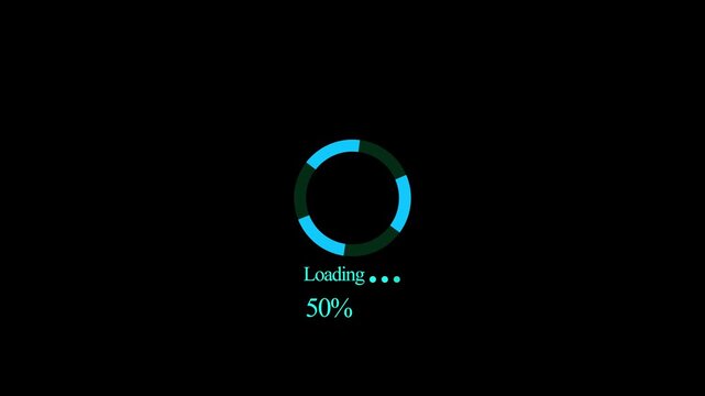 Circle loading animation with transparent background. loading animation 4k video.