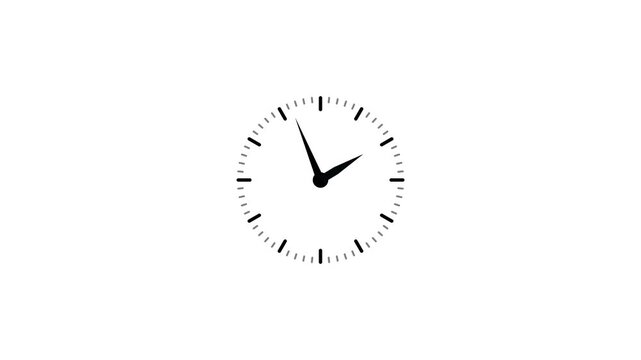 Clock spinning, watch animation on transparent background with alpha channel. Clock icon flat style 24 hours
