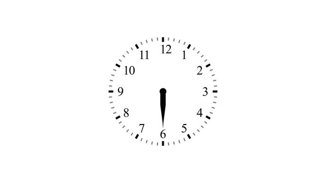 Clock spinning, watch animation on transparent background with alpha channel. Clock icon flat style 24 hours