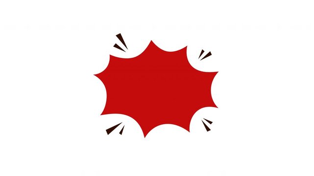 Red explosive star burst shape graphic element for comic book design labels on a transparent background. Perfect for adding dynamic flair to illustrations.