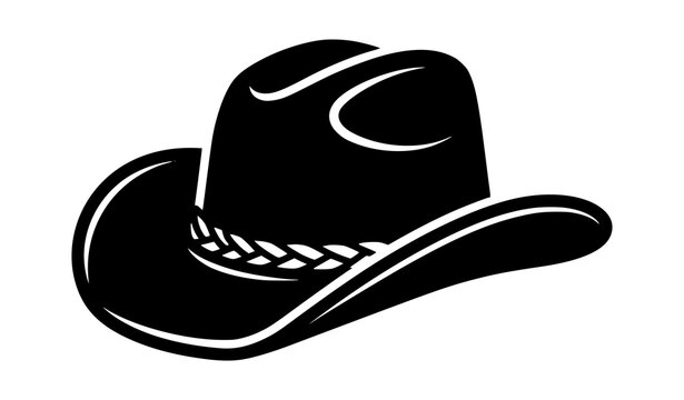Black Cowboy Hat Silhouette Vector Illustration for Western Fashion Design