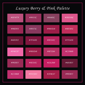 Luxury Berry and Pink Color Tones Palette Swatches