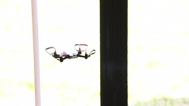 Quadcopter flying inside the building