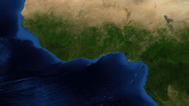 Satellite Zoom Animation From Global Map To Kumasi Ghana Location