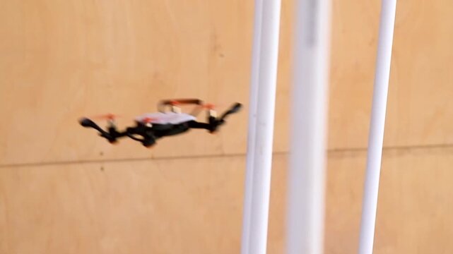 Quadcopter flying inside the building
