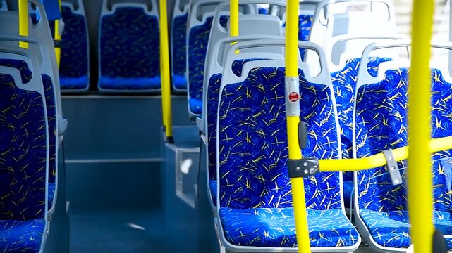 Empty bus interior. Public transport