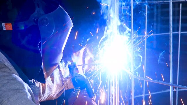 The welder is at work