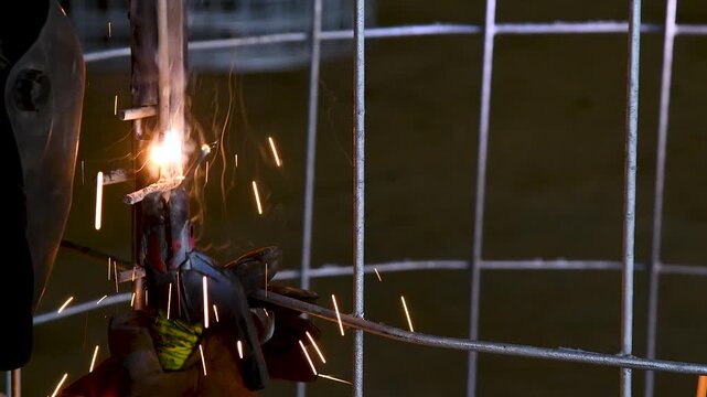 The welder is at work