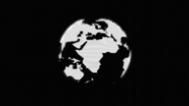 Digital earth spinning global network animation, a seamless loop of animated world map futuristic concept