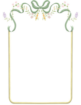 floral ribbon border and frame illustration