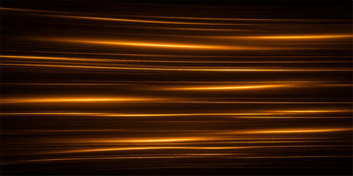 Abstract streaks of warm golden light move horizontally across a dark background, suggesting speed, energy, or digital data flow.