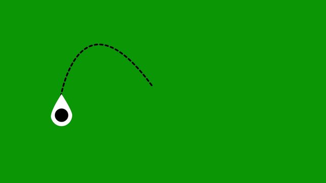 Minimal aviation motion graphic, airplane travel route with dashed journey line and point location animation, seamless green screen background for stories, 4k video