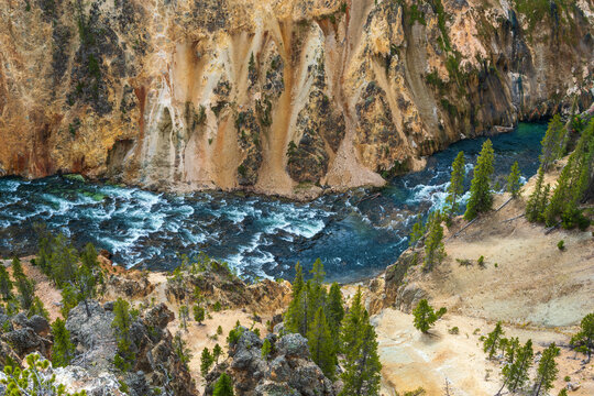 Natural landscape of Grand Canyon of the Yellowstone national park, USA