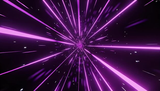 Neon tunnel abstract background purple light motion blur speed line star field space travel energy beam futuristic vortex glow VJ loop sci fi starfield glowing streak digital art hypnotic energy