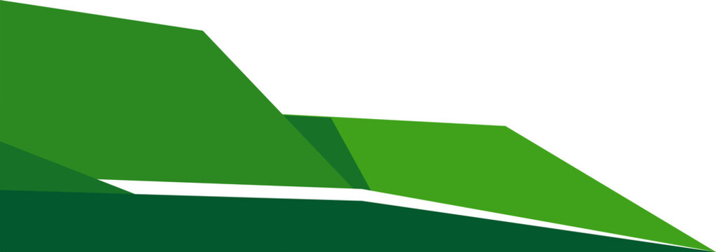 Abstract Green Geometric Corner Header Vector Design