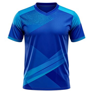 Blue gradient long sleeve athletic shirt front view.