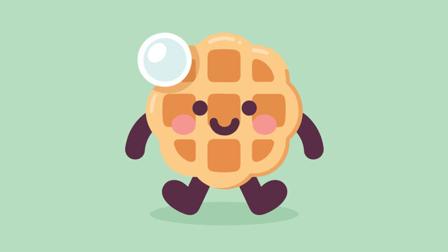 Illustration Of Smiling Bubble Waffle Mascot Vector Design Template