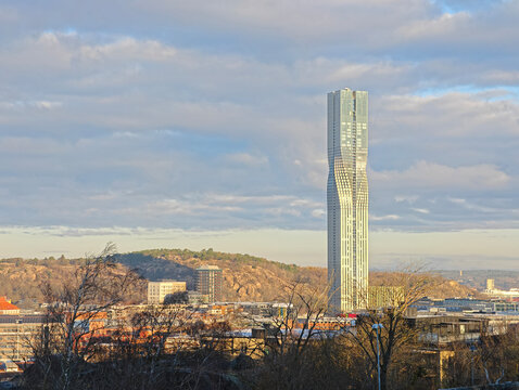 Gothenburg, Sweden-Nov.24th 2025: Karlatornet skyscraper and city landscape during the day in Gothenburg.