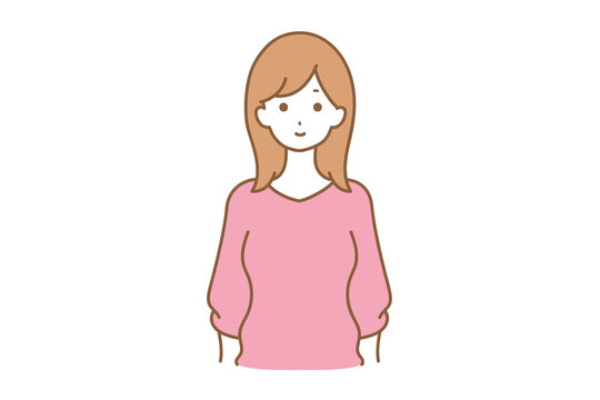 女性のバストアップ　イラスト