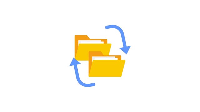 Animated file transfer folder icon loop
