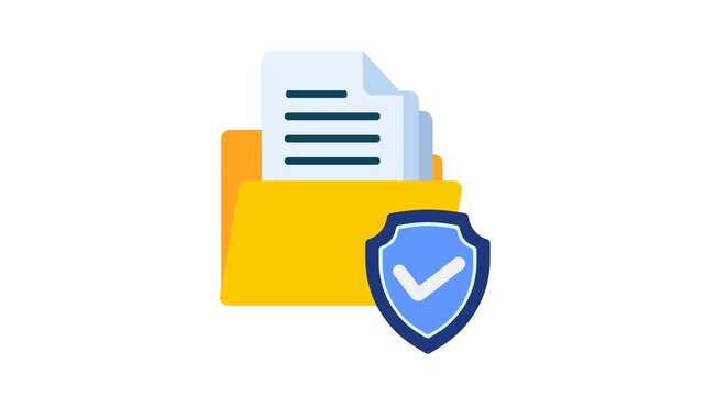 Animated data protection and confidential document security icon