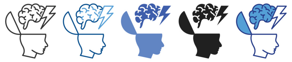 Brainstorming icon set multiple style collection © Nakama