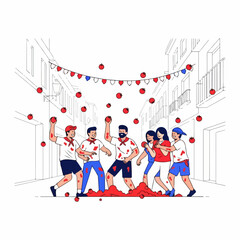 Fototapeta premium la totina festival flat illustration