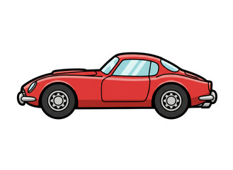 Fototapeta premium a Red Vintage Car, Isolated on a transparent background