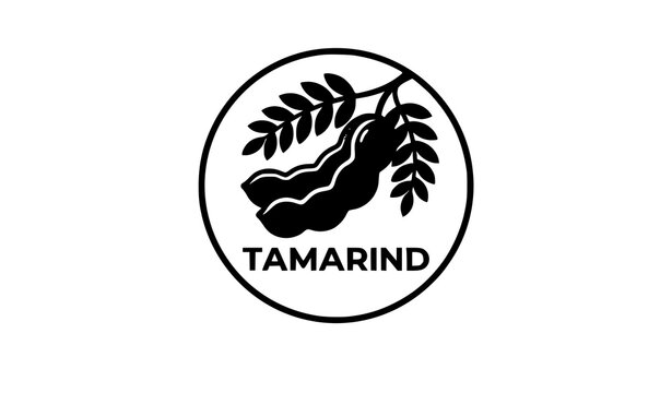 Modern Tamarind Fruit Logo with Organic Tropical Vector Design