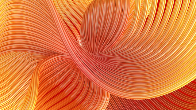 Abstract swirling waves, 3d rendering