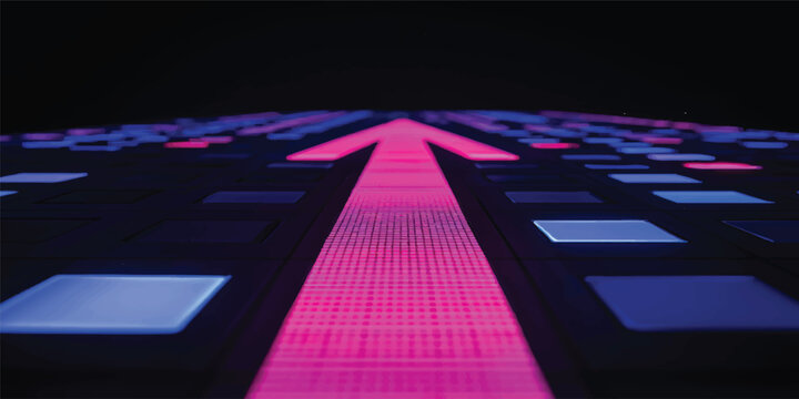 An abstract digital background with blue and purple binary code patterns forming a high-tech vector matrix grid illustration for internet communication and data technology wallpaper
