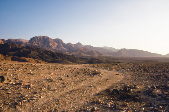 Jordan, Dana Biosphere Reserve, Wadi Feynan at sunset