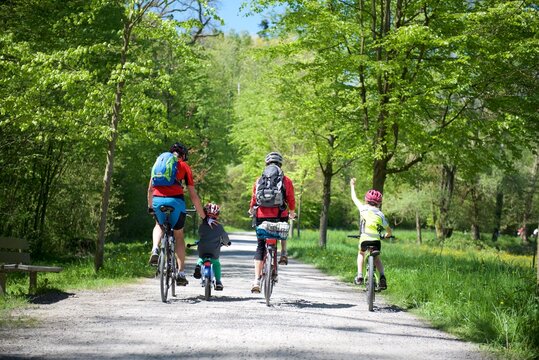 Family during a bicycle tour