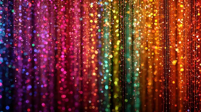 Vibrant digital abstract background, with colorful dots, and lines