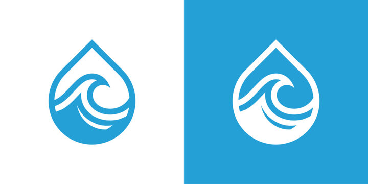 A creative Water and ocean logo stock vector idea