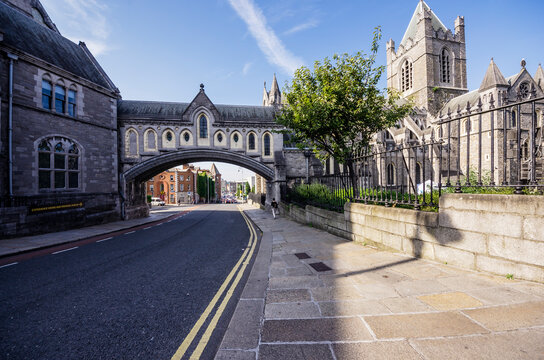 Ireland, County Dublin, Dublin, Dublinia, Wood Quay, Dublinia Museum and Christ Church Cathedral right